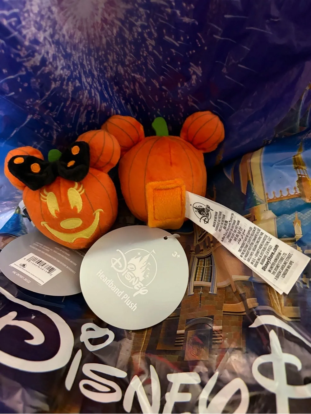 Disney Pumpkin Minnie and Mickey Plush Headband Pair create your own headband